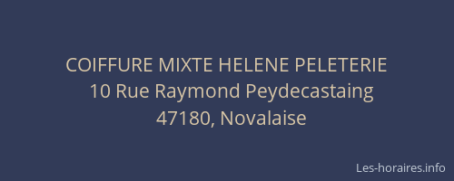 COIFFURE MIXTE HELENE PELETERIE