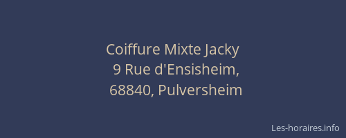 Coiffure Mixte Jacky