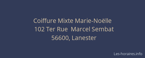 Coiffure Mixte Marie-No&euml;lle