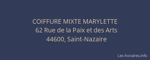 COIFFURE MIXTE MARYLETTE