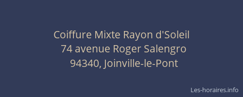 Coiffure Mixte Rayon d'Soleil