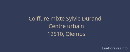 Coiffure mixte Sylvie Durand