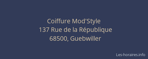 Coiffure Mod'Style
