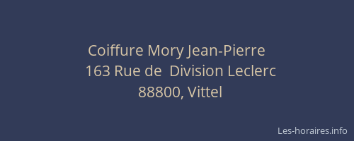Coiffure Mory Jean-Pierre