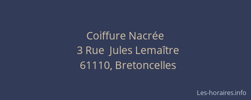 Coiffure Nacr&eacute;e