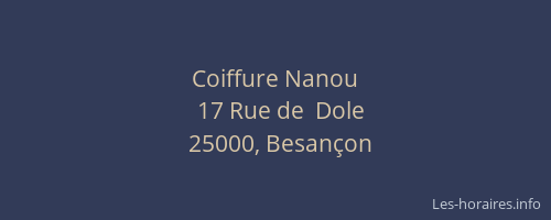 Coiffure Nanou