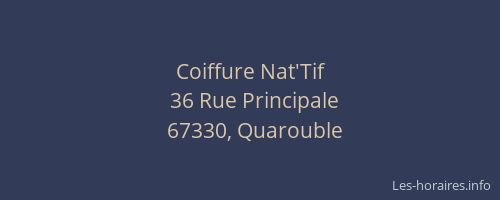 Coiffure Nat'Tif