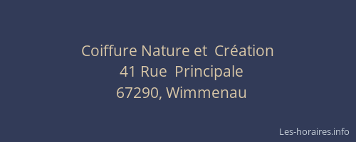 Coiffure Nature et  Création