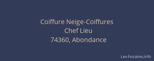 Coiffure Neige-Coiffures