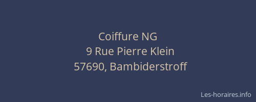 Coiffure NG