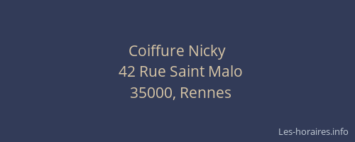 Coiffure Nicky