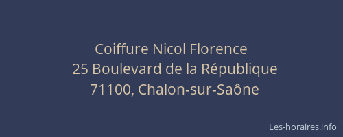 Coiffure Nicol Florence