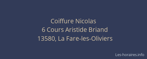 Coiffure Nicolas