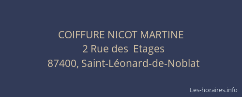 COIFFURE NICOT MARTINE