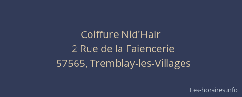 Coiffure Nid'Hair
