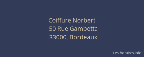 Coiffure Norbert