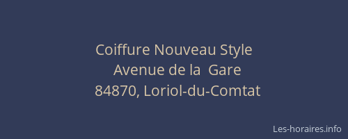 Coiffure Nouveau Style