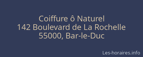 Coiffure ô Naturel