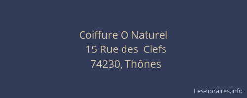 Coiffure O Naturel