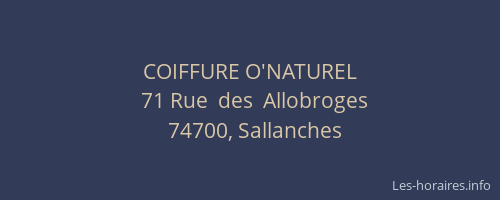 COIFFURE O'NATUREL