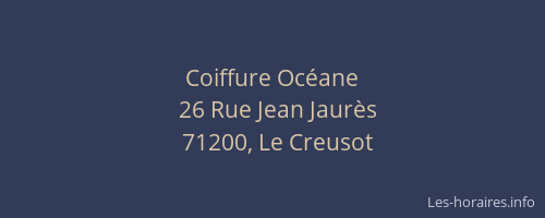 Coiffure Oc&eacute;ane