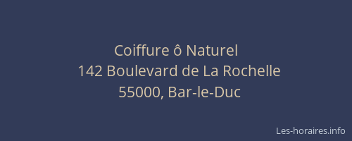 Coiffure &ocirc; Naturel