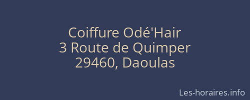 Coiffure Odé'Hair