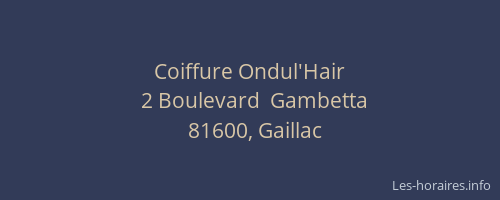 Coiffure Ondul'Hair