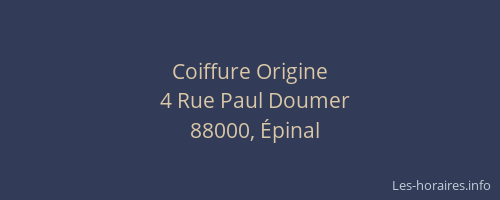Coiffure Origine