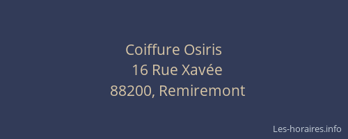Coiffure Osiris