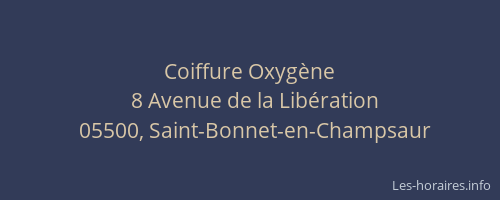 Coiffure Oxygène