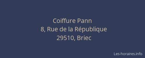 Coiffure Pann