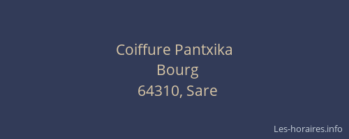 Coiffure Pantxika