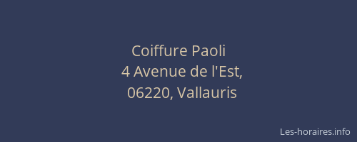 Coiffure Paoli