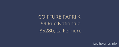 COIFFURE PAPRI K