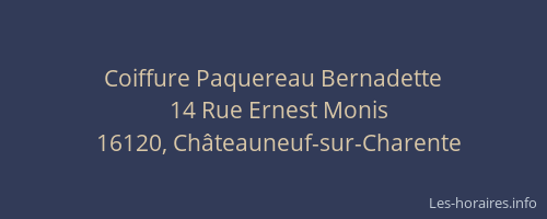 Coiffure Paquereau Bernadette