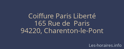 Coiffure Paris Liberté