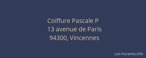 Coiffure Pascale P