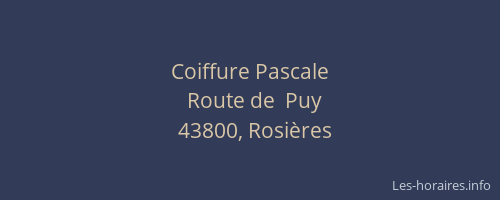 Coiffure Pascale
