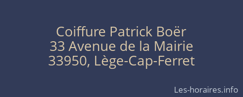 Coiffure Patrick Boër