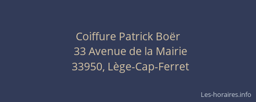 Coiffure Patrick Bo&euml;r
