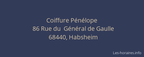 Coiffure P&eacute;n&eacute;lope