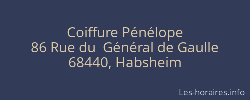 Coiffure Pénélope