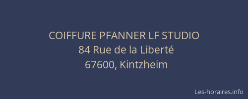 COIFFURE PFANNER LF STUDIO