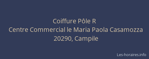 Coiffure P&ocirc;le R