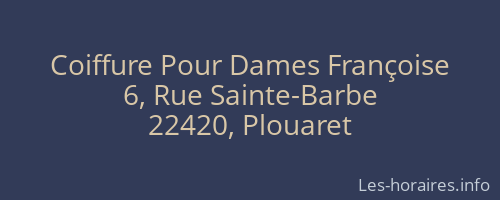 Coiffure Pour Dames Françoise