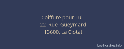 Coiffure pour Lui