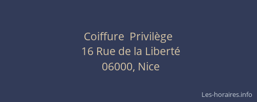 Coiffure  Privilège