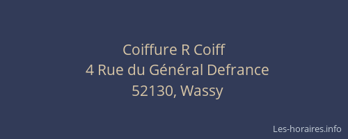 Coiffure R Coiff