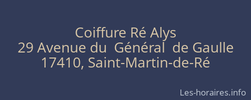 Coiffure Ré Alys